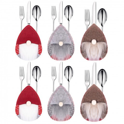 Kieszonka na sztućce 6szt. świąteczne etui, skrzaty ozdoba świąteczna