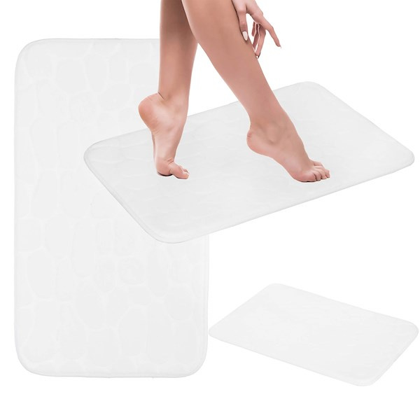 Mata łazienkowa 80x50 cm dywanik szybkoschnący biały