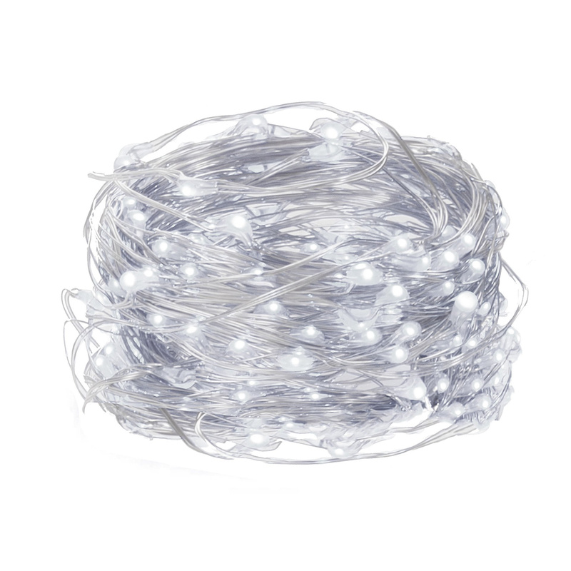 Lampki choinkowe 10 led na baterie druciki mikro biały zimny