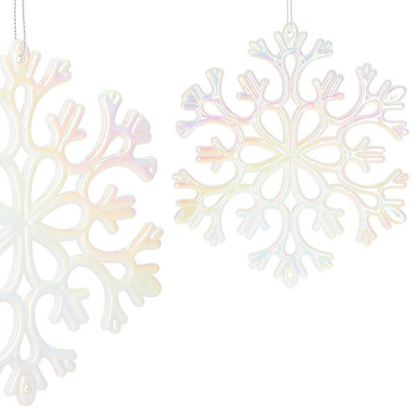 Zawieszka choinkowa kremowa śnieżynka na choinkę 15cm