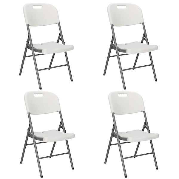 Krzesło cateringowe składane 4 szt., krzesełko bankietowe, turystyczne do ogrodu białe