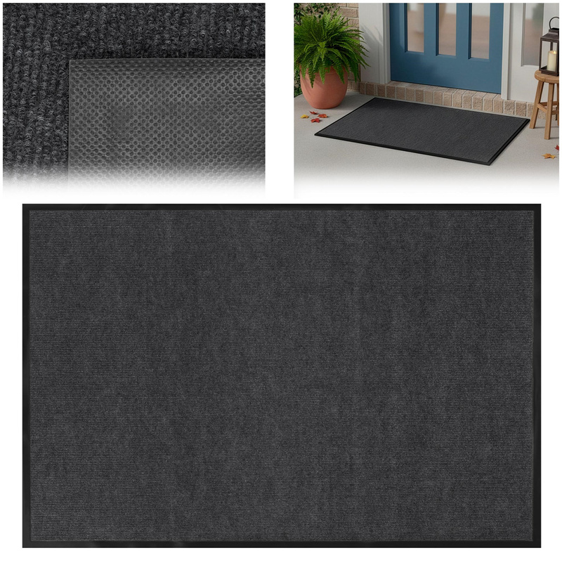 Wycieraczka pod drzwi, mata zewnętrzno-wenętrzna 120x80 czarno-grafitowa