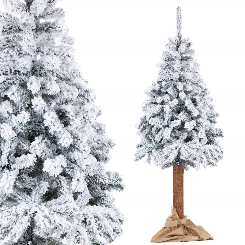 Choinka na pniu sztuczna, świerk śnieżony 220 cm