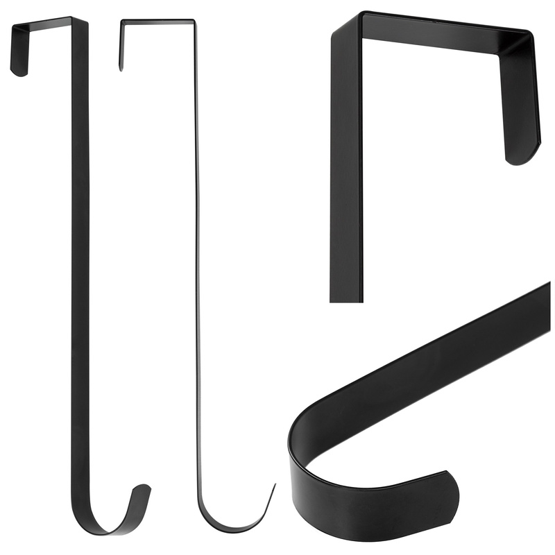 Haczyk metalowy do zawieszenia dekoracji na drzwi, wieszak na wianek, czarny