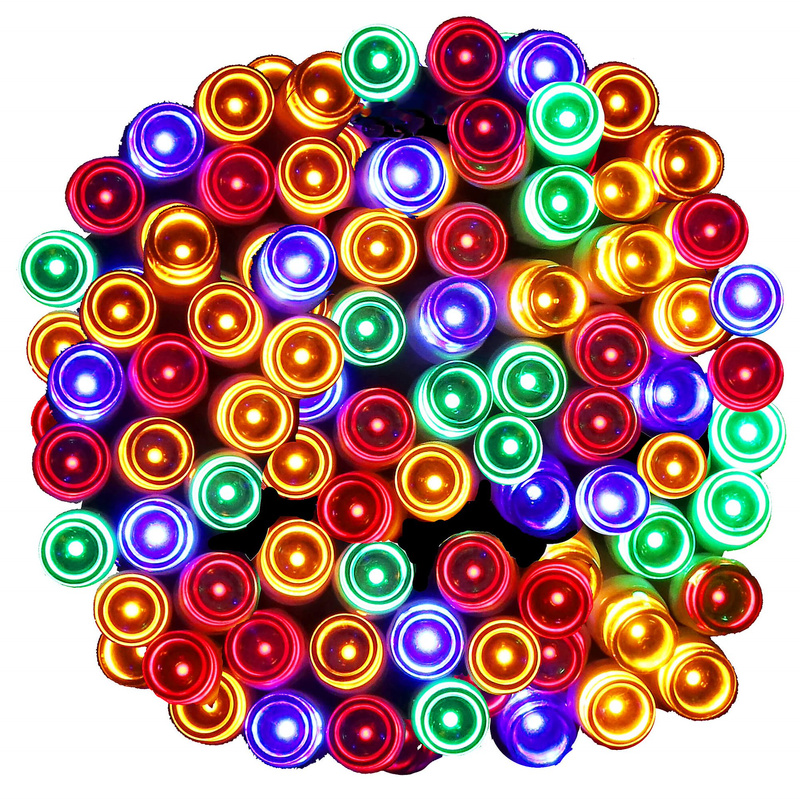 Lampki choinkowe 120 LED multikolor, 9 m, na baterie, programator