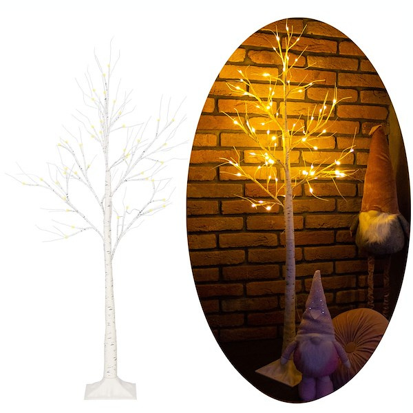 Drzewko świecące 120 cm brzoza LED dekoracja świąteczna