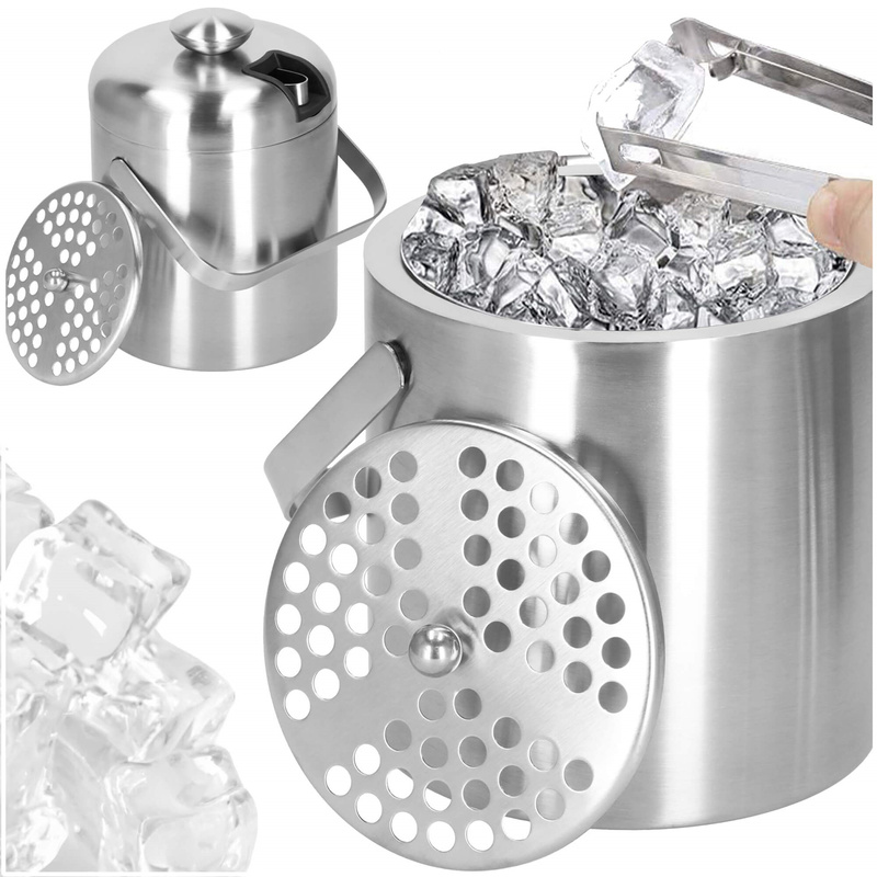 Wiaderko do lodu cooler + szczypce 1,3L pojemnik termiczny