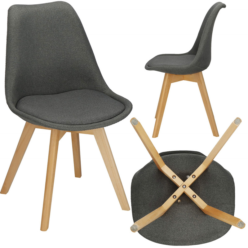 Krzesło Verde do jadalni, kuchni skandynawskie tapicerowane szare