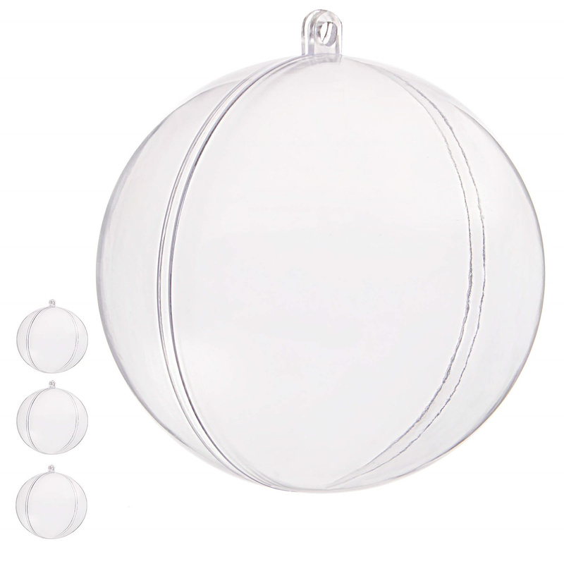 Bombki akrylowe 6cm kula plastikowa decoupage zestaw 4 szt.