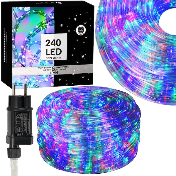 Wąż świetlny 11,5 m multikolor 240 Led z programatorem IP44 dekoracja świąteczna