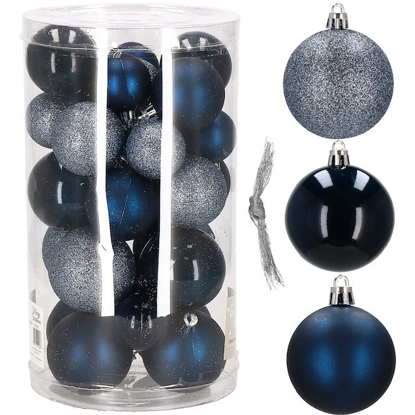 Bombki choinkowe 30 szt. ozdoby świąteczne granatowy