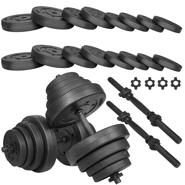 Hantle kompozytowe 40kg 2x20kg gryf zestaw