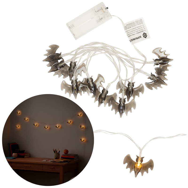 Dekoracje na Halloween łańcuch świetlny nietoperze girlanda 10 LED