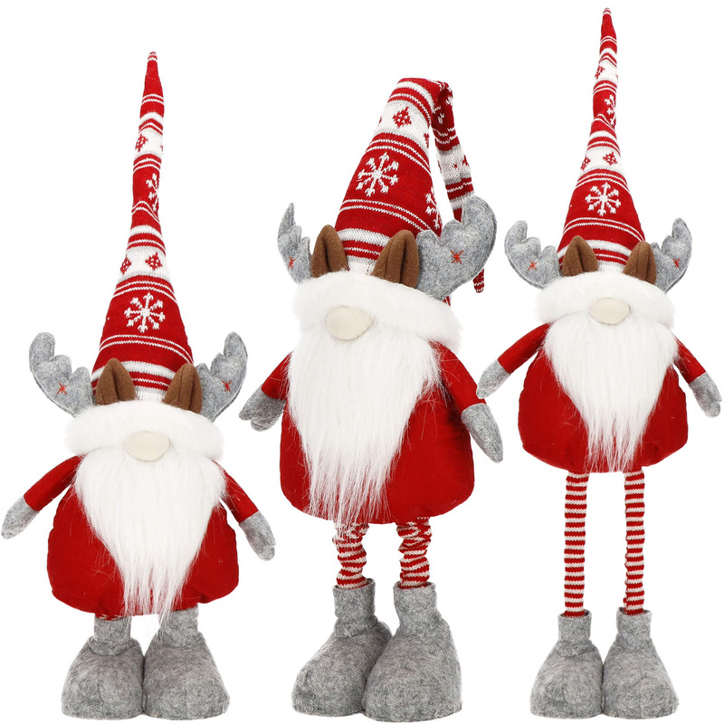 Skrzat 80 cm ozdoba świąteczna, renifer krasnal świąteczny, gnom z teleskopowymi nóżkami