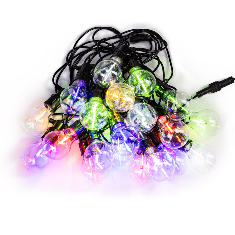 Lampki żarówki 20 Led oświetlenie choinkowe zewnętrzne girlanda 13 m multikolor
