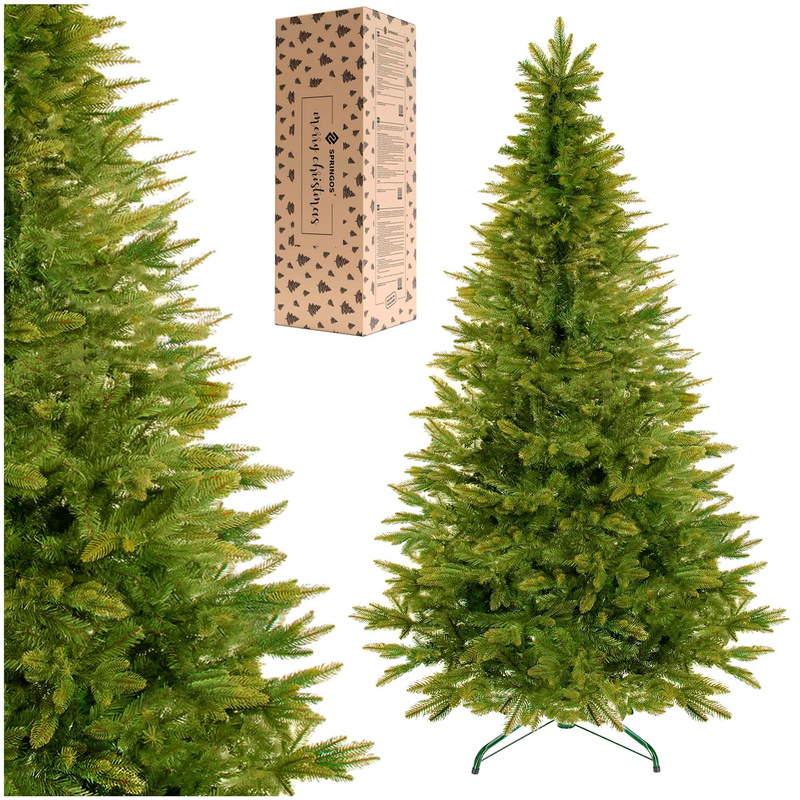 Sztuczna choinka jak żywa 240 cm świerk naturalny ze stojakiem nowoczesny gęsty