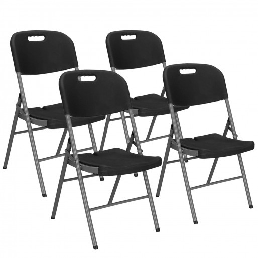 Krzesło składane cateringowe 4 szt. krzesełko bankietowe, turystyczne do ogrodu czarny