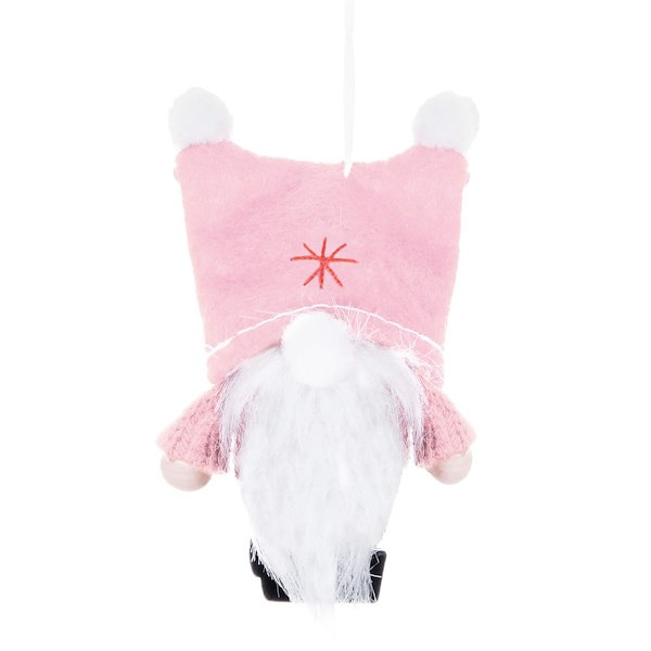 Skrzat 8cm ozdoba świąteczna, krasnal świąteczny, gnom różowy