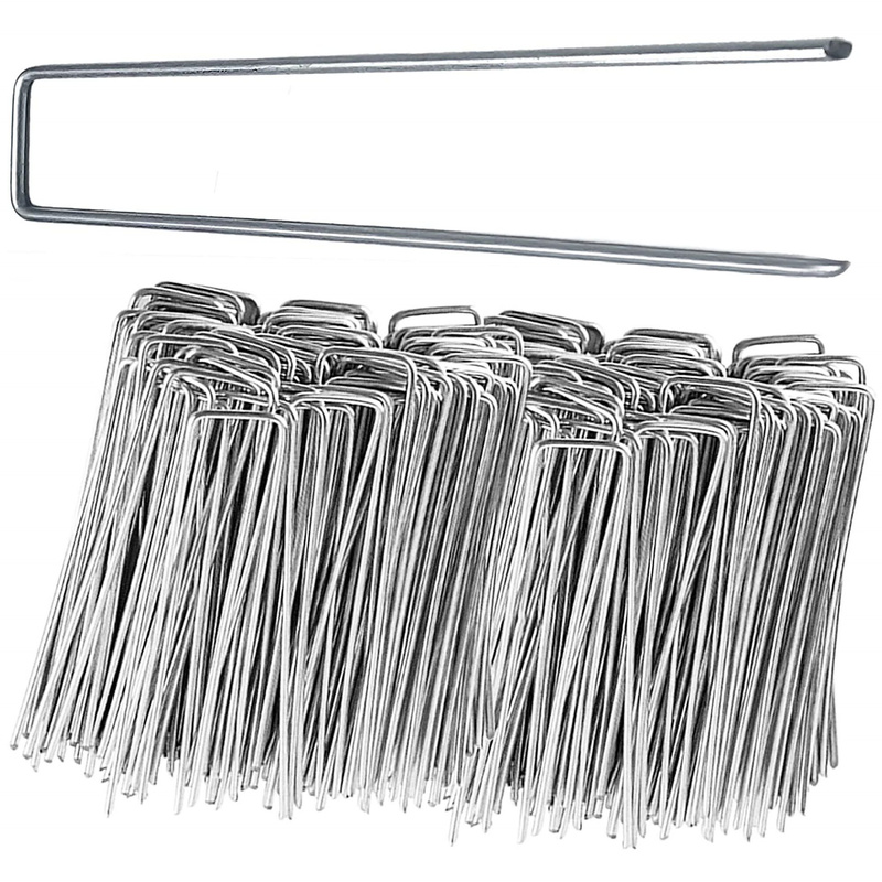 Szpilki do agrowłókniny 15x3 cm metalowe kotwy srebrne 100 szt.