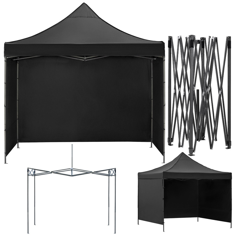 Pawilon handlowy 3x3 m namiot handlowy ekspresowy na imprezy, targ, catering, czarny