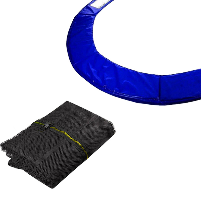 Siatka do trampoliny zewnętrzna z osłoną na sprężyny 427 cm 14 FT 8 słupków niebieska