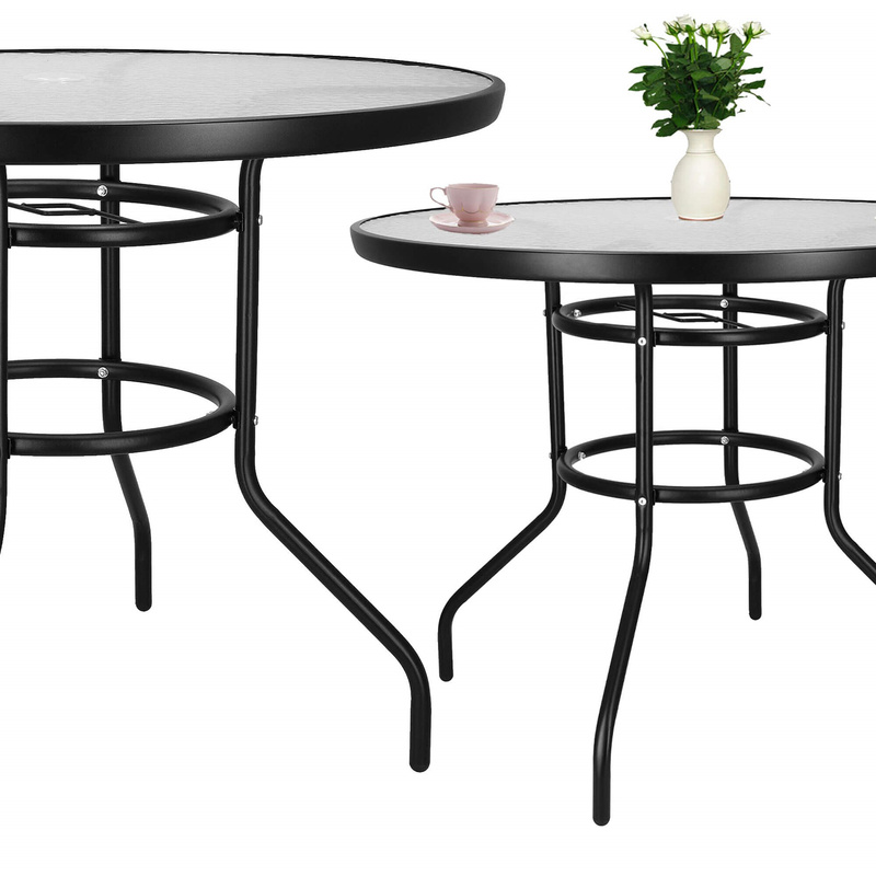 Stolik ogrodowy ze szkła hartowanego okrągły stół na balkon