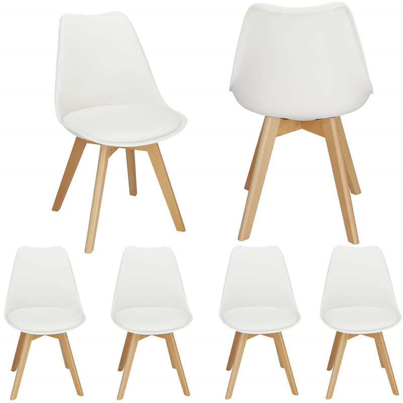 Krzesło Verde 4 szt. do jadalni, kuchni skandynawskie białe