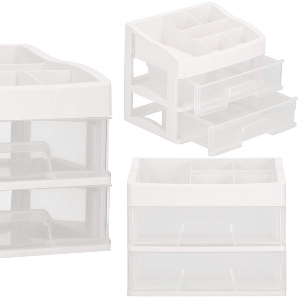 Szkatułka na biżuterię i kosmetyki 23x16,5x20cm organizer z przegródkami mleczny