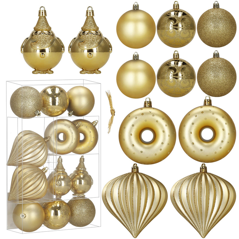 Bombki choinkowe zestaw 12 szt. ozdoby świąteczne nietłukące, złote