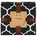 Koc narzuta na łóżko 200x220 cm czarno-biały maroko