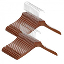 Wieszaki na ubrania 30 szt. antypoślizgowe drewniane zestaw brązowe