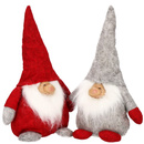 Para skrzatów świątecznych 38 cm zestaw krasnali pod choinkę czerwony, szary