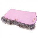 Mufka do wózka, wodoodporna rękawica z futerkiem różowa
