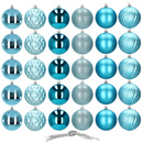 Bombki choinkowe 30 szt. niebieskie ozdoby na choinkę dekoracje 