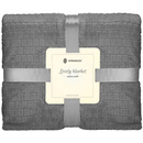Narzuta na łóżko, koc 170x210 cm grafitowy dwustronny, tłoczony na kanapę