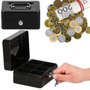 Kasetka na pieniądze metalowa 15x12x8 cm sejf czarny