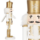 Dziadek do orzechów 30 cm z mieczem drewniany żołnierzyk złoty, figurka świąteczna