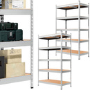 Regały metalowe magazynowe 2 szt. 205x120x45cm 1000kg 5 półek do garażu, piwnicy