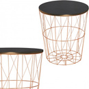 Stolik kawowy loft, kosz metalowy industrialny 35 cm miedziany