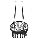 Huśtawka ogrodowa bocianie gniazdo z frędzlami czarne