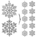 Zawieszki choinkowe 10 cm, brokatowe śnieżynki, 12 sztuk