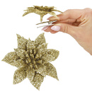 Poinsecja sztuczny kwiat, gwiazda betlejemska złota z brokatem