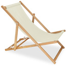 Leżak drewniany składany do ogrodu, na plażę 3 stopniowa regulacja ecru