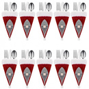 Kieszonka na sztućce 10szt. świąteczne etui, czapka czerwona ozdoba świąteczna