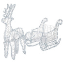 Renifer Led świąteczny z saniami 150 cm świetlna dekoracja do ogrodu biały zimny