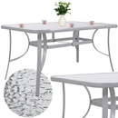 Stół ogrodowy i na taras szkło z metalu szary 150 cm