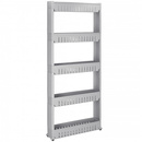 Mobilny regał na kółkach szafka łazienkowa 5 półek szary