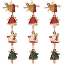 Ozdoba choinkowa 12 szt. metalowa, świąteczna zawieszka aniołki zestaw multikolor