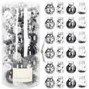 Bombki choinkowe 24 szt.  5 cm przezroczyste z wypełnieniem czarne