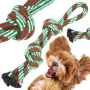 Gryzak dla psa sznur z węzłami podwójna lina do zabawy kolorowa